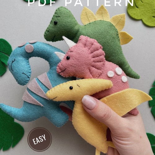 Set of 4 PDF Pattern Dinosaurs Supper Easy Toys Pattern PDF Etsy