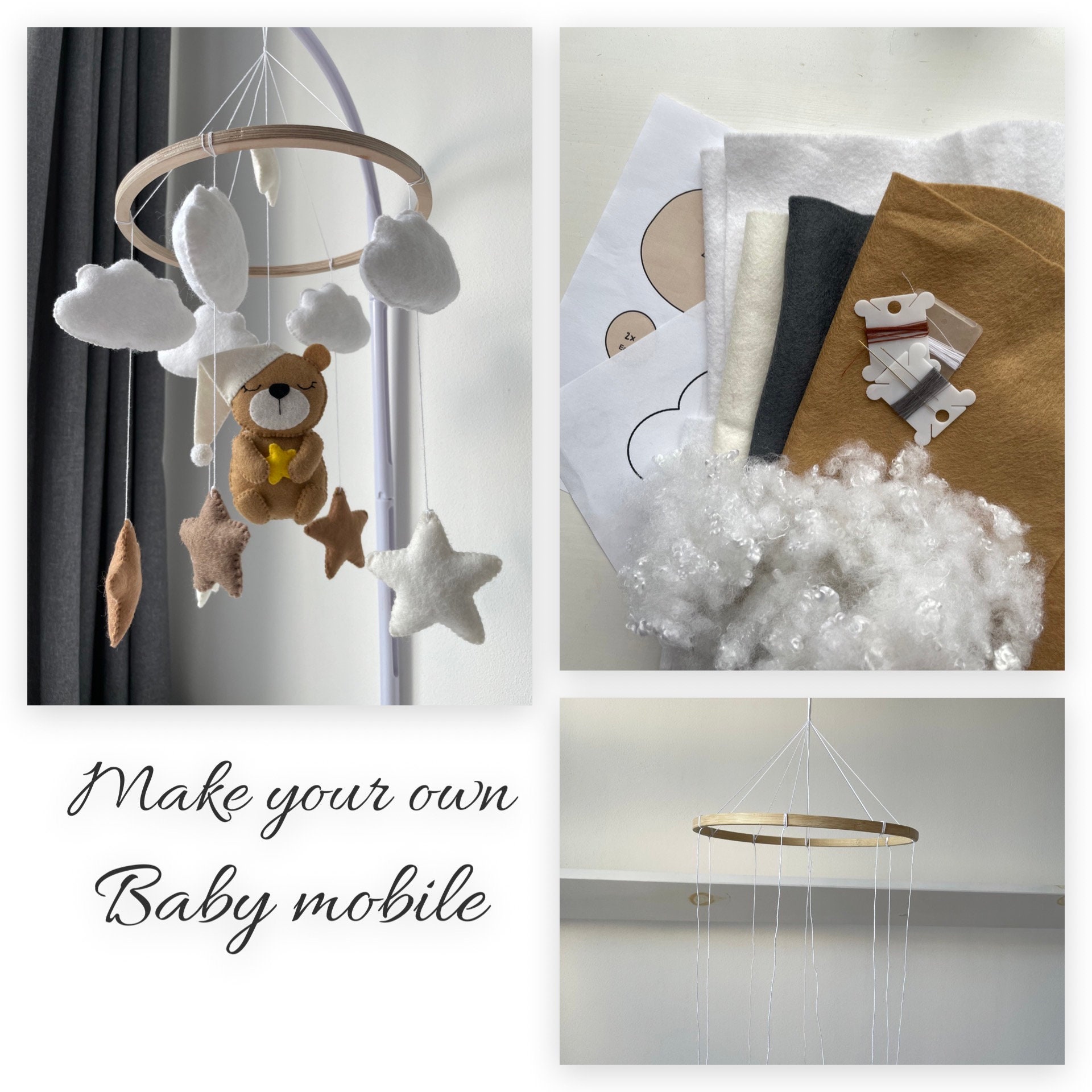 Make Your Own Baby Mobile Felt Craft Kit Diy Mobile Kit Do It Yourself ...