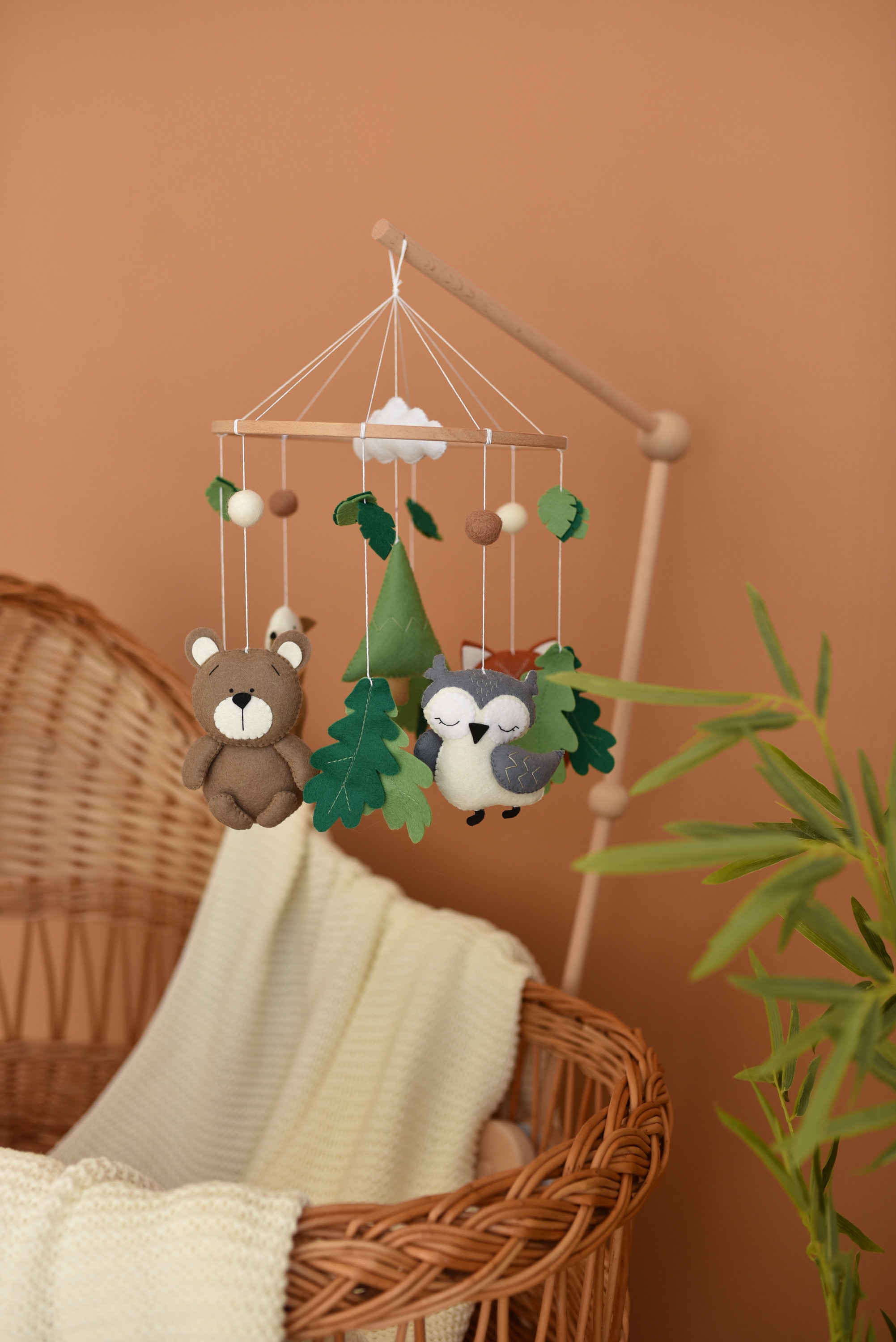 DIY Kit Woodland Baby Mobile Handmade Make Your Own Crib Mobile Nursery ...