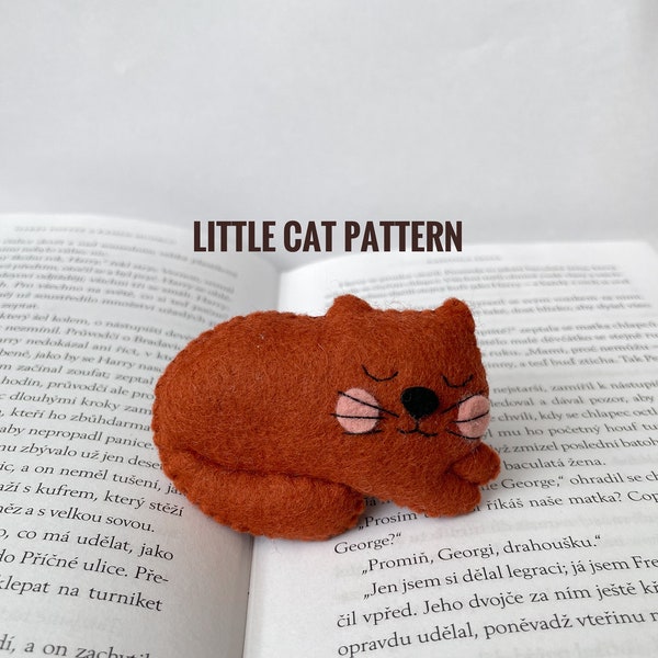 Miniature Cat pattern felt pdf Cat ornament DIY tutorial cat toy PDF pets ornament plushie pattern nursery decor cat brooch digital