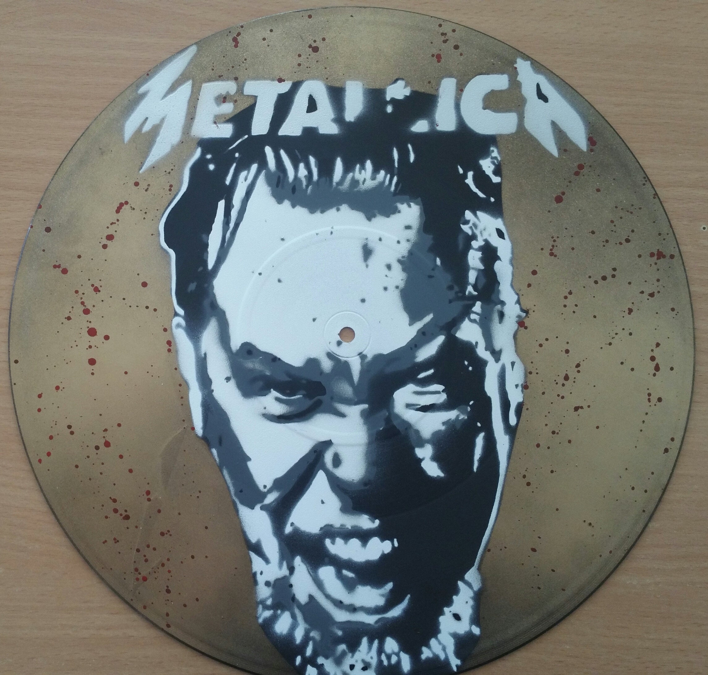 Metallica - Peinture sur Vinyle 33 Tours Spray Vinyl Record Art