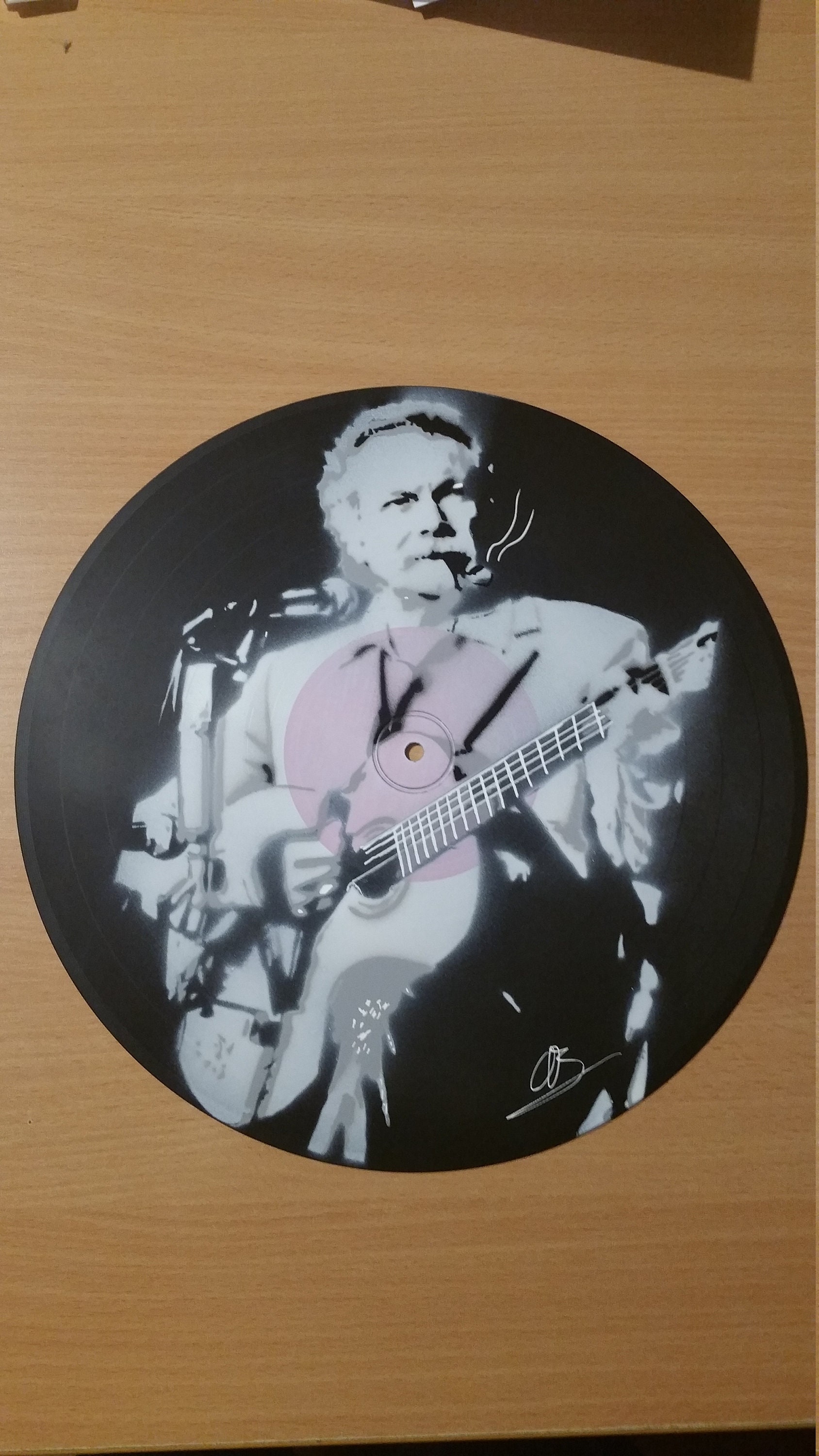Georges Brassens - Peinture sur Vinyle 33 Tours Spray Vinyl Record Art