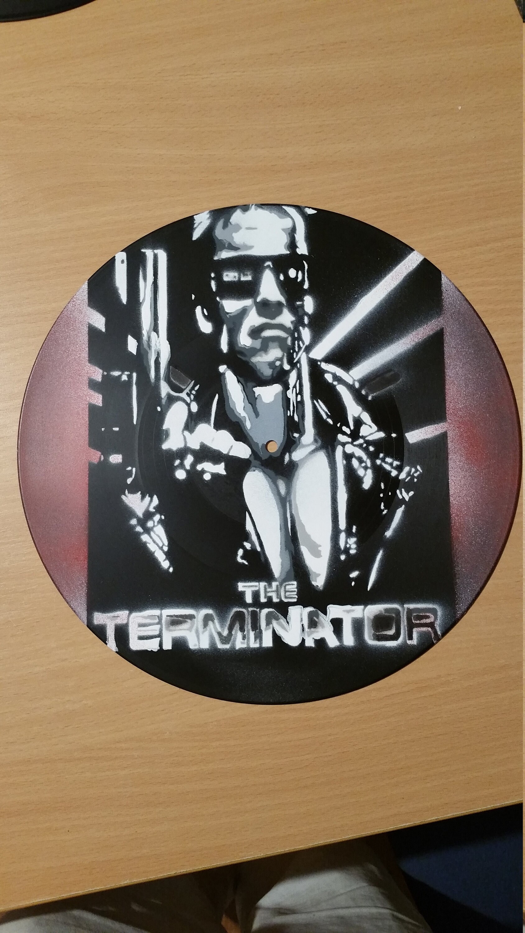 Film Terminator - Peinture sur Vinyle 33 Tours Spray Vinyl Record Art