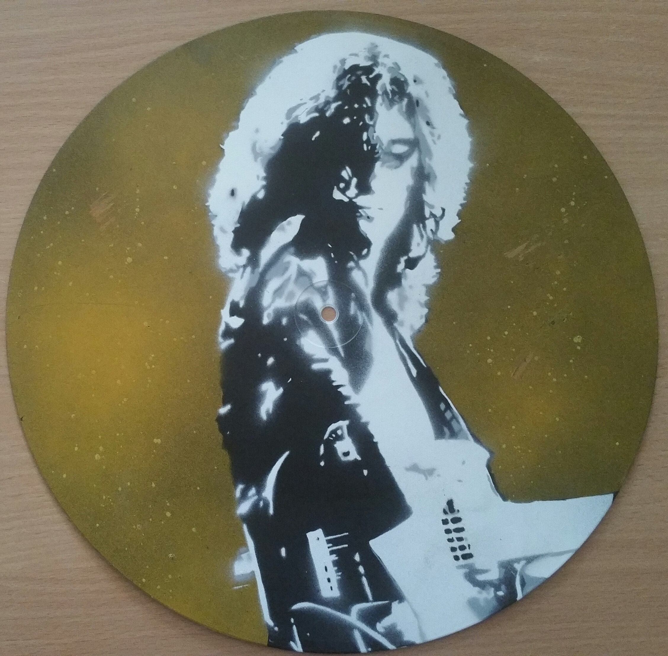 Robert Plant - Peinture sur Vinyle 33 Tours Spray Vinyl Record Art