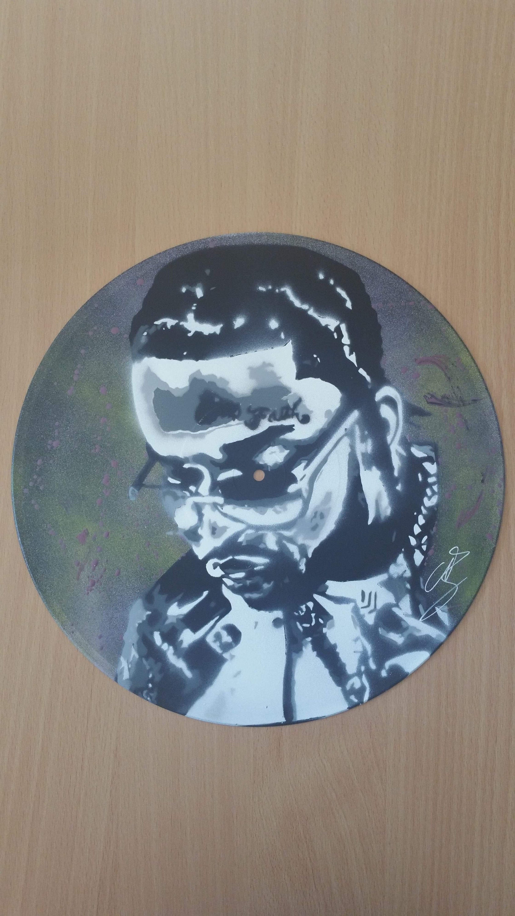 Pop Smoke - Peinture sur Vinyle 33 Tours Spray Vinyl Record Art