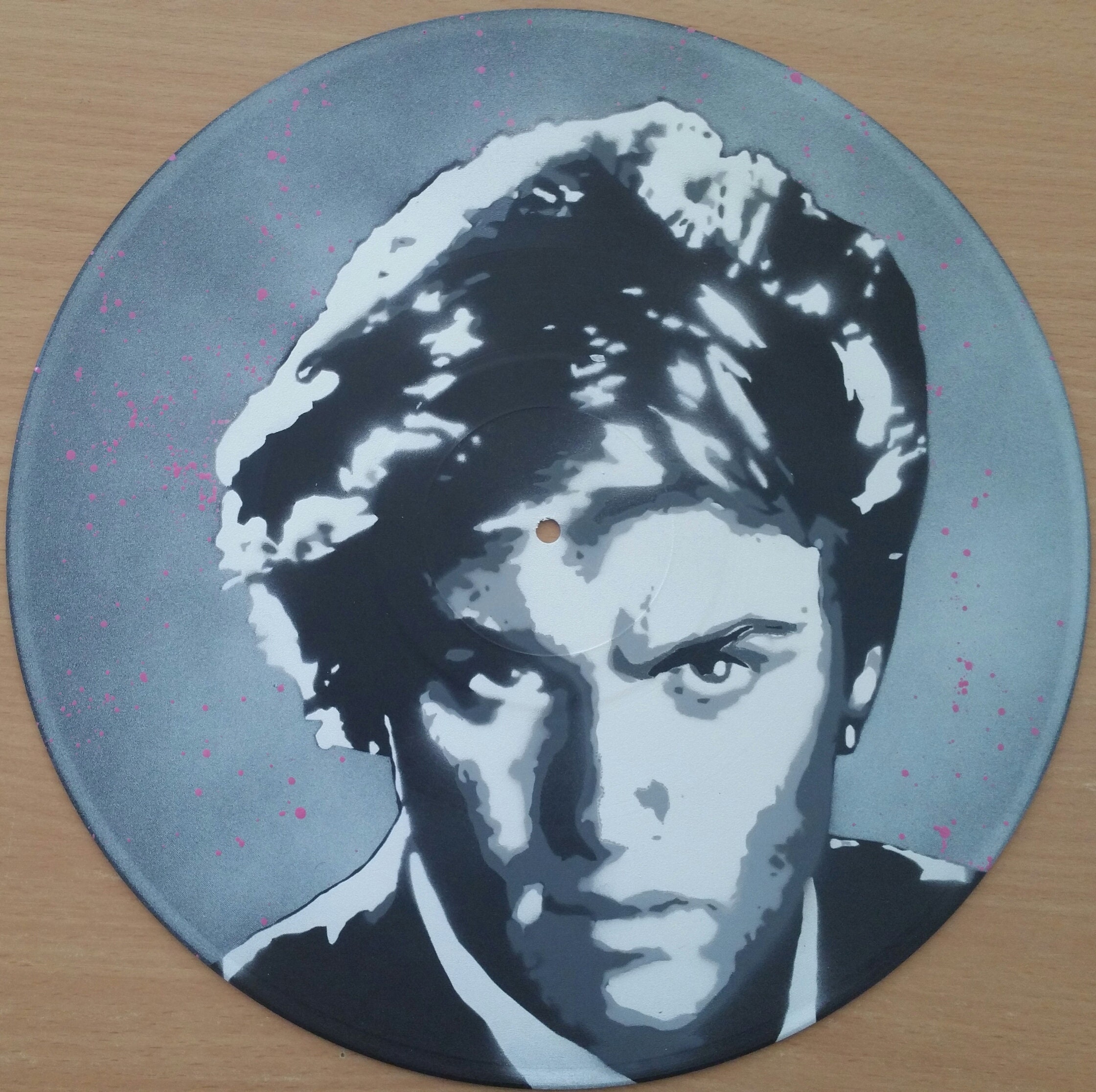 George Michael - Peinture sur Vinyle 33 Tours Spray Vinyl Record Art