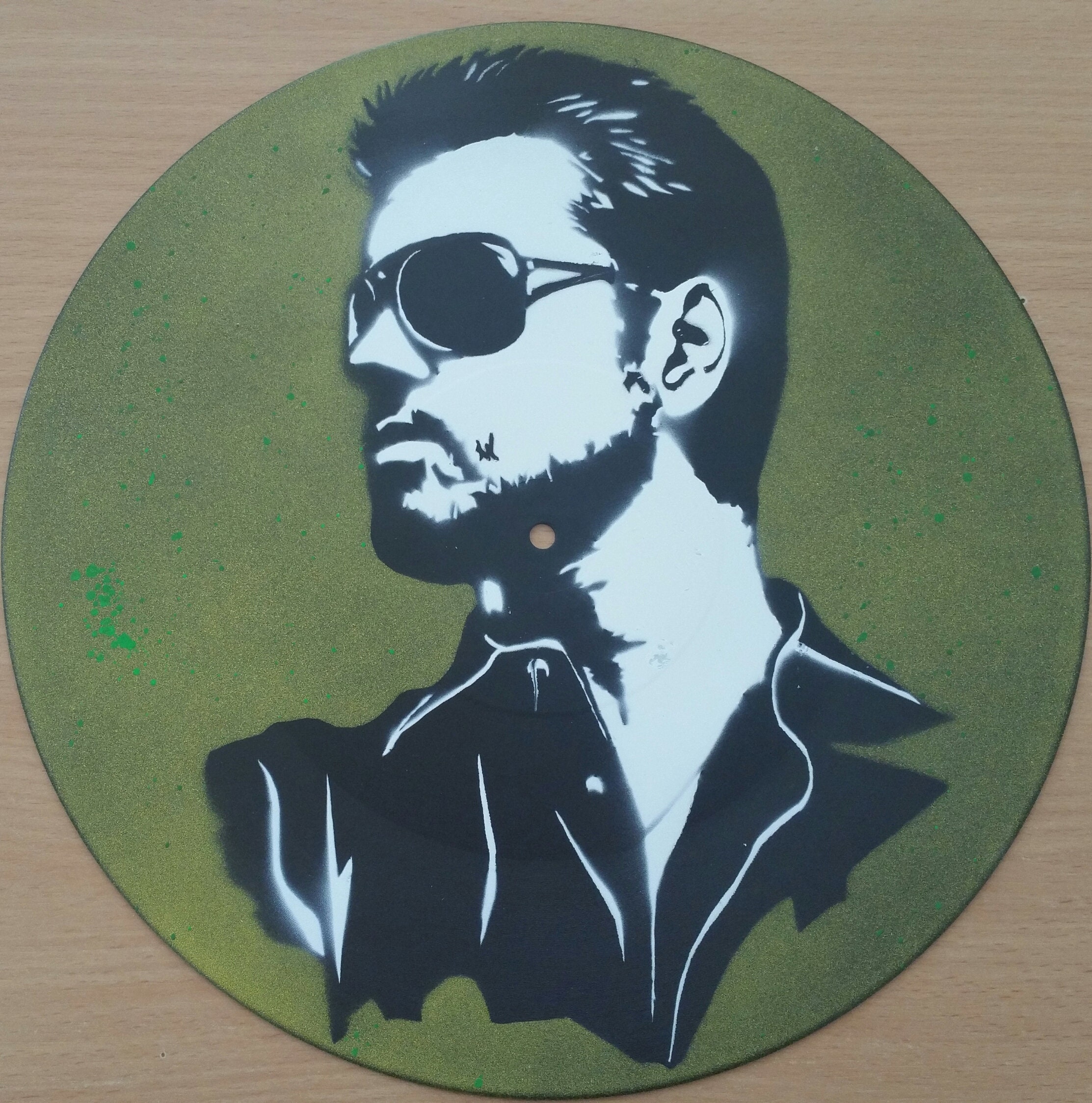 George Michael - Peinture sur Vinyle 33 Tours Spray Vinyl Record Art