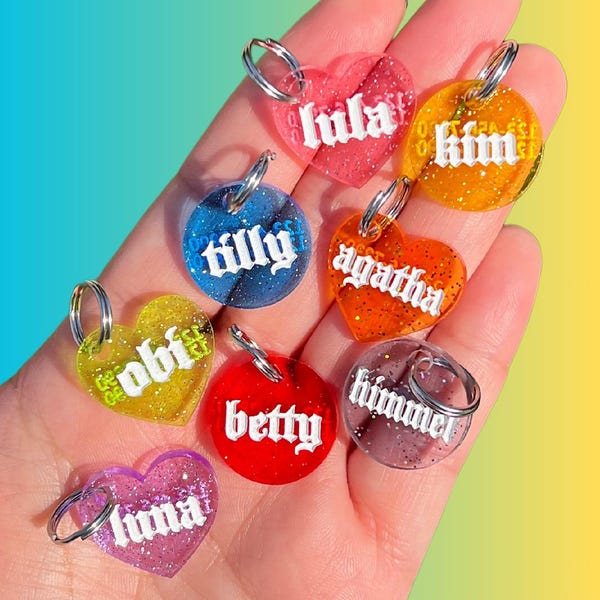 Mini Alternative Jelly Shimmer Pet Tag, Small Alt Shimmer Personalized Dog Tag