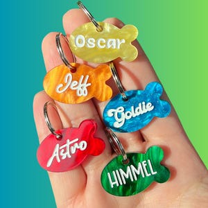Fish Pet ID Tag, Fish Name Tag, Cat Pet ID