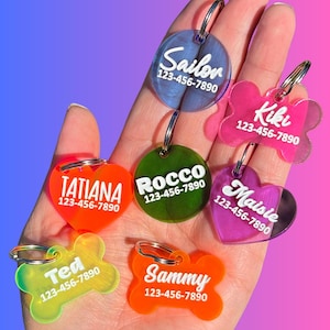 Bright Jelly Acrylic Pet Tag, Personalized Dog Tag