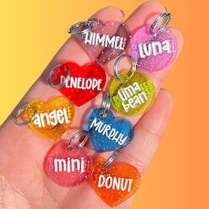 Mini Jelly Shimmer Pet Tag, Small Glitter Personalized Dog ID Tag