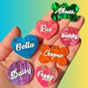 Marble Personalized Acrylic Pet ID Tag