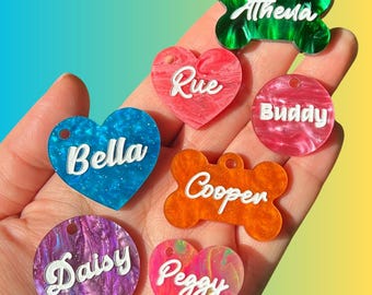 Marble Personalized Acrylic Pet ID Tag
