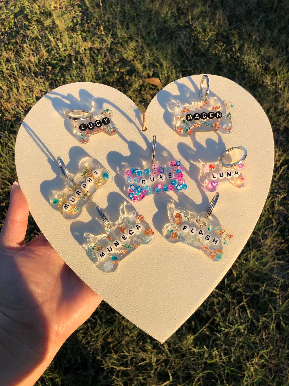 Personalized Resin Dog Tags with Letter Beads Etsy