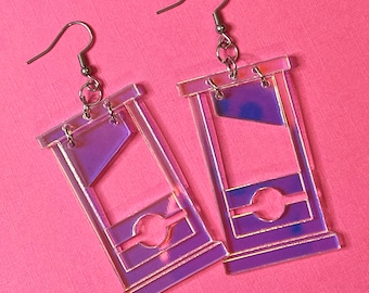 Iridescent Guillotine Acrylic Earrings
