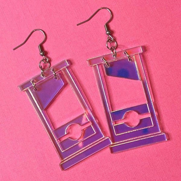 Iridescent Guillotine Acrylic Earrings