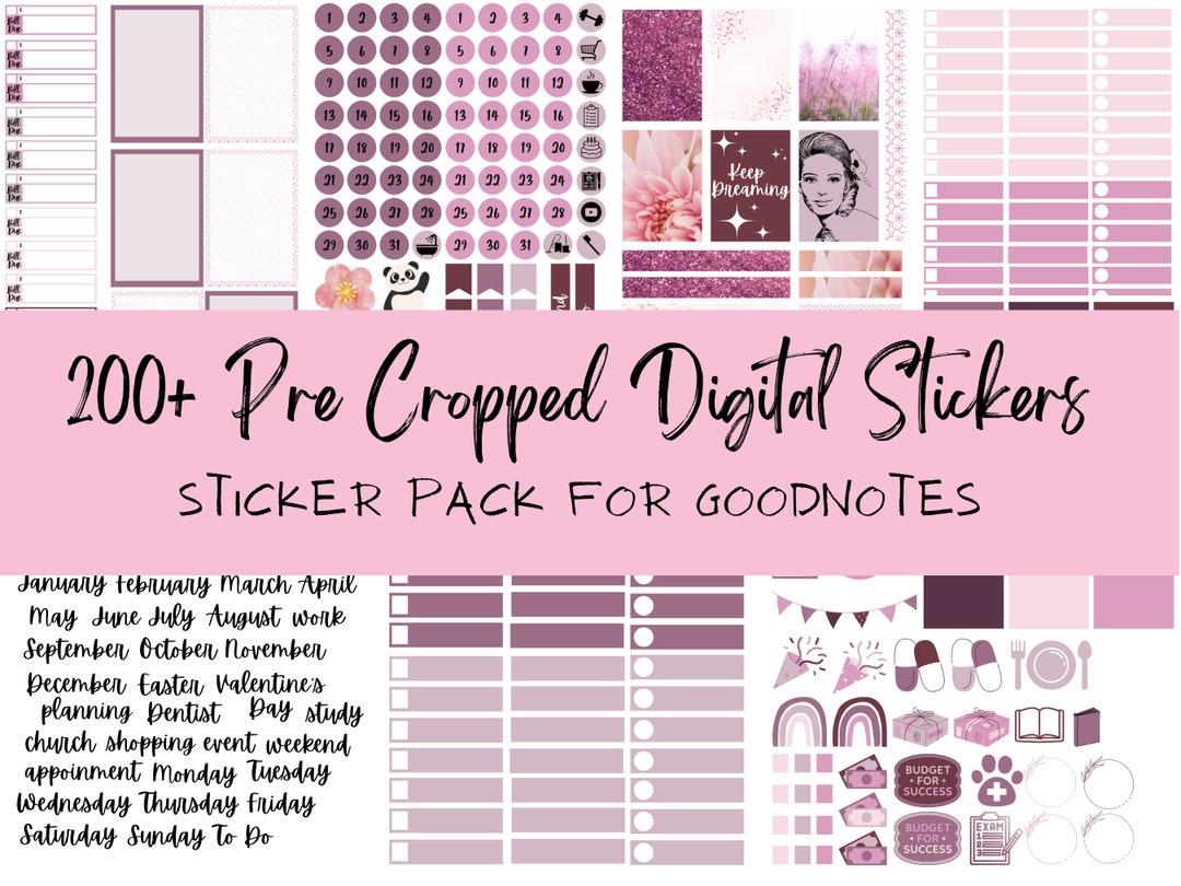 Pre Cropped Digital Sticker Pack | Goodnotes | Functional | Cute ...