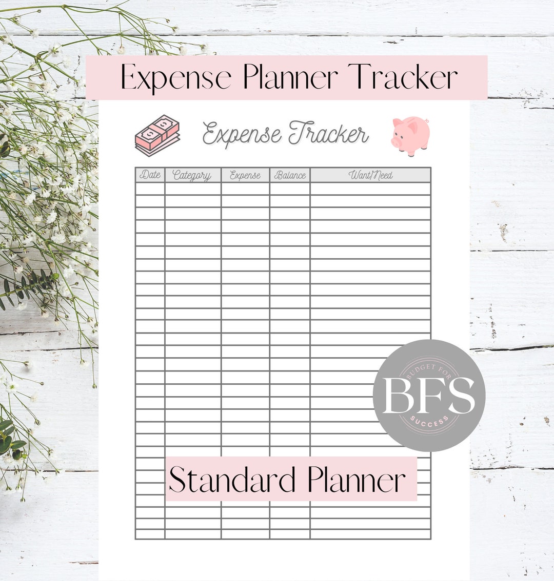 Printable Expense Tracker - Instant Download Budgeting Tracker for