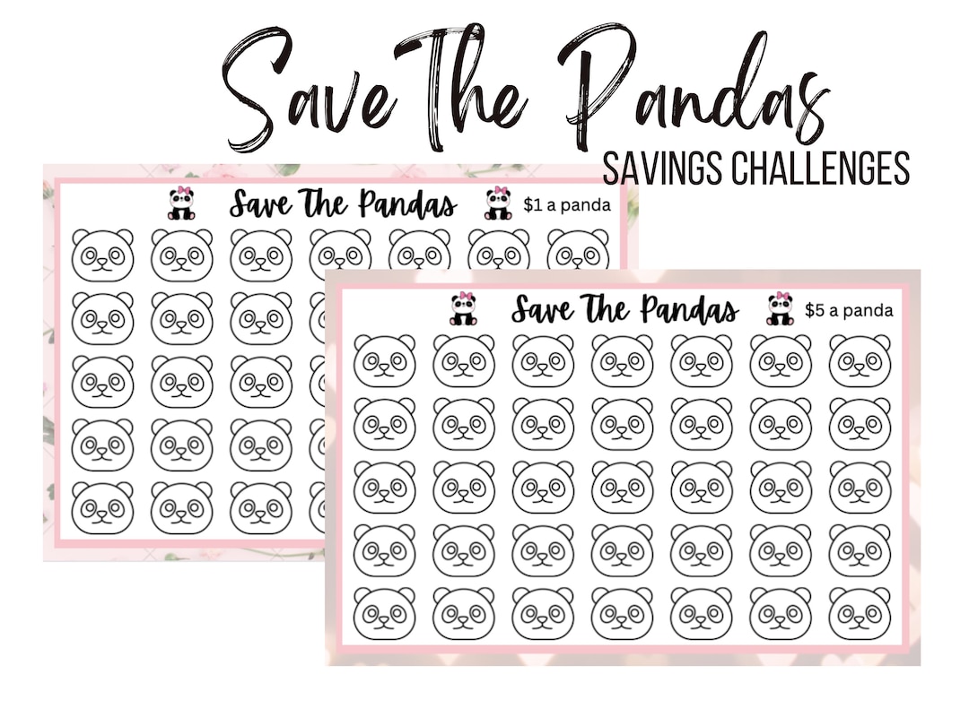 Save the Pandas Savings Challenges | Double the Challenges | Double the ...