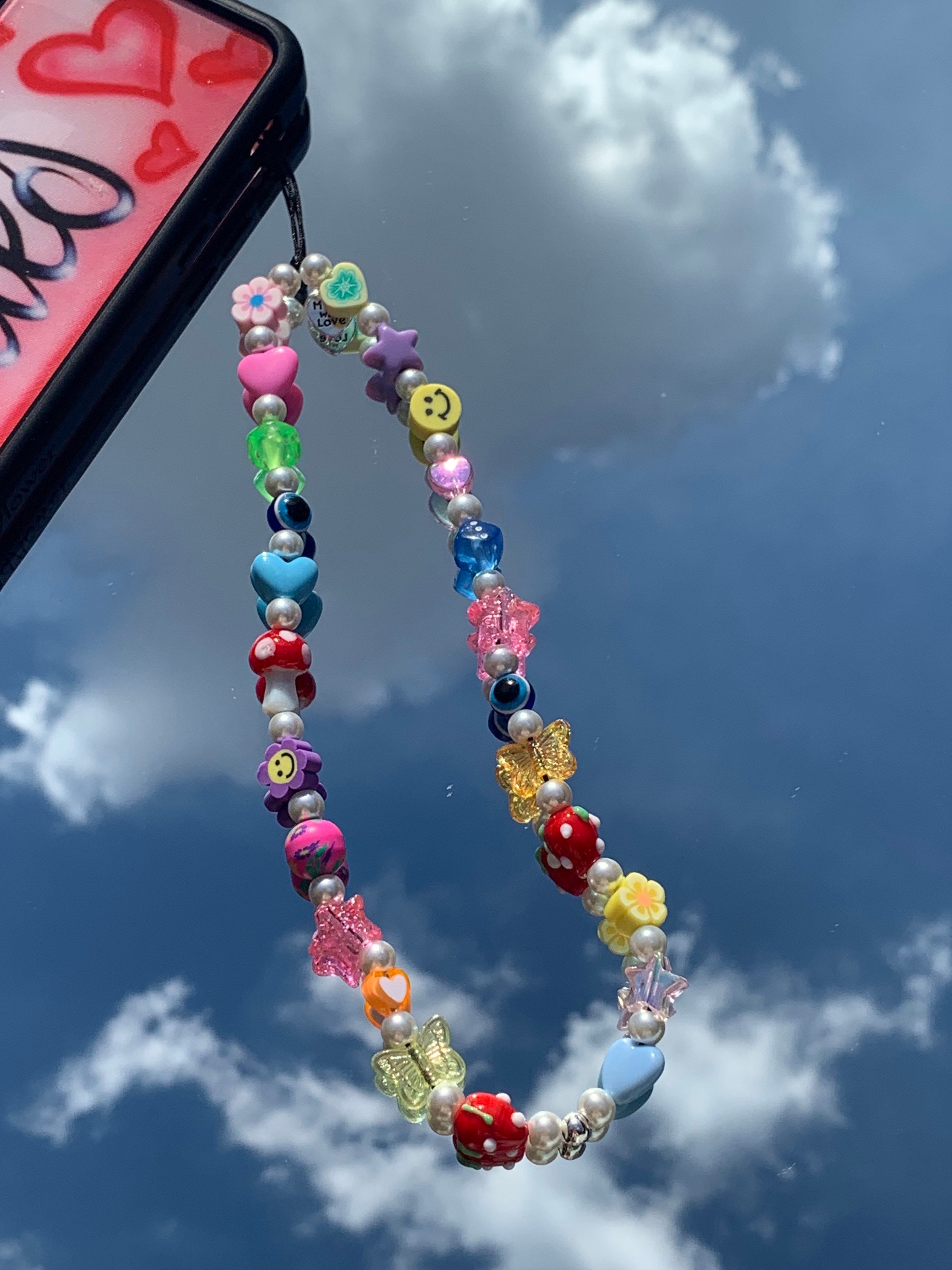 Mismatched Beaded Cell Phone Charm Etsy