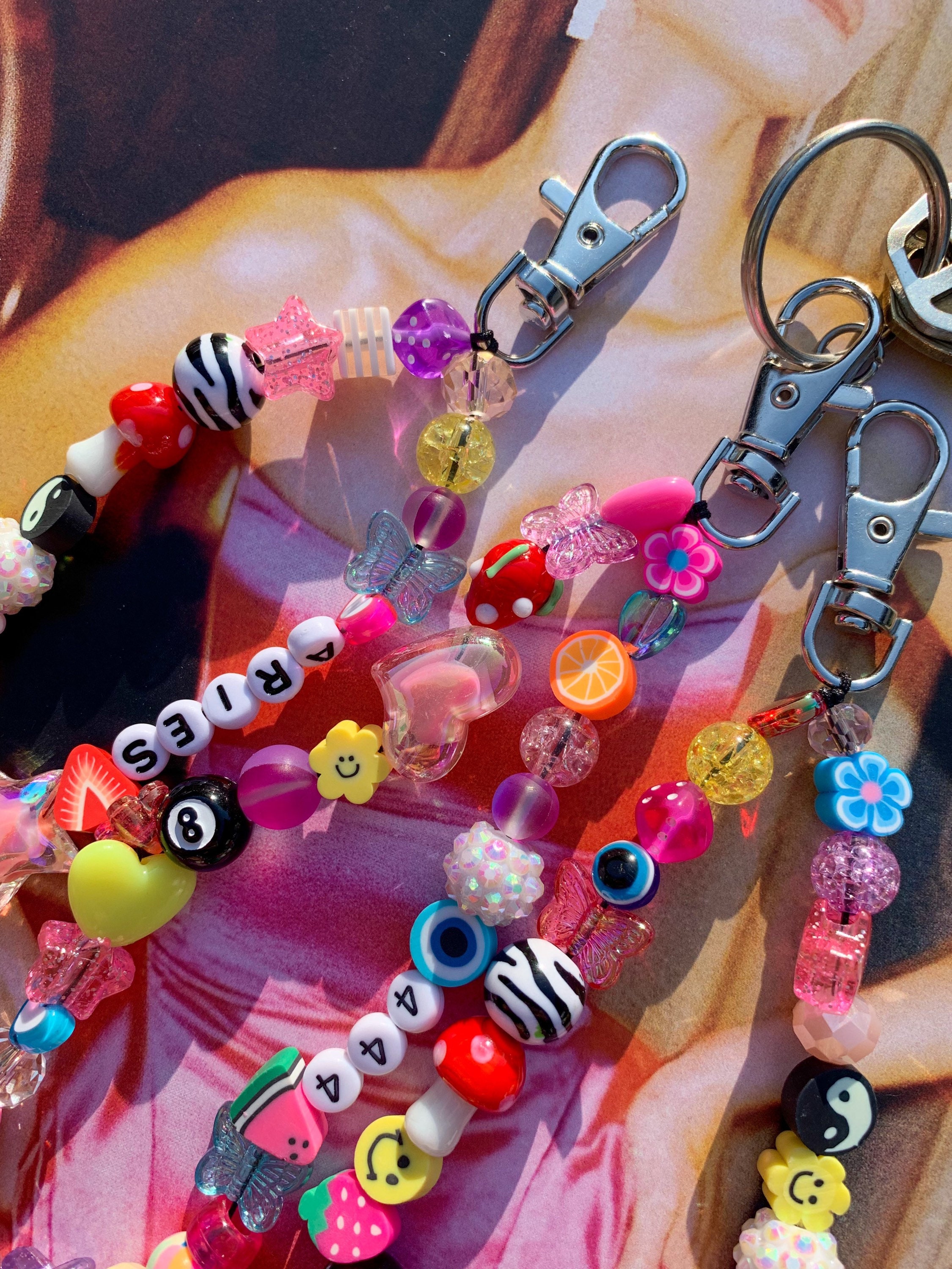 Beaded Keychain | 90s Beaded Keychain| Y2K Aesthetic