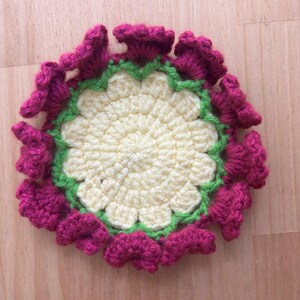 Flower-Edged Coaster Crochet Pattern