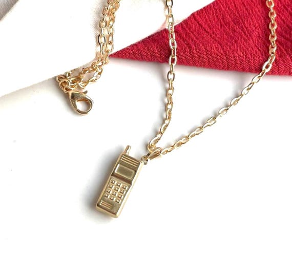Mobile Phone Charm 9k gold, pendant, supplied ready to wear; chain options