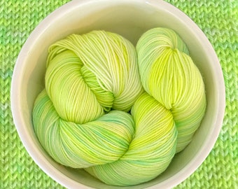 Lime Sherbet - Variegated Hand Dyed Yarn