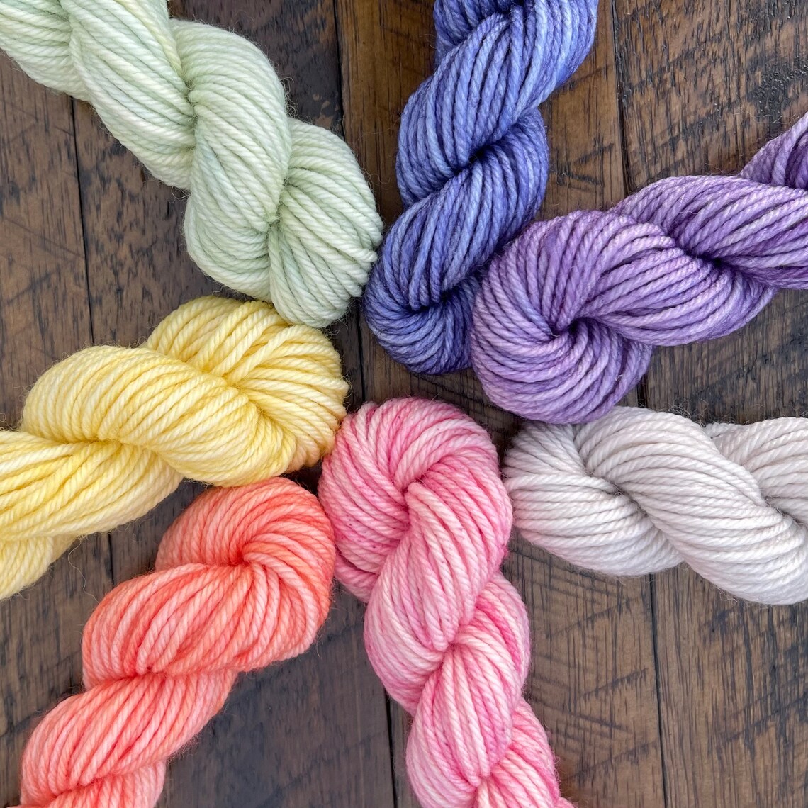 Butter Hand Dyed Yarn in Pastel Rainbow Colorway Etsy