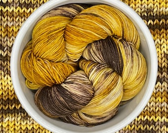 Itty Bitty Brindle Pittie - A variegated hand dyed yarn