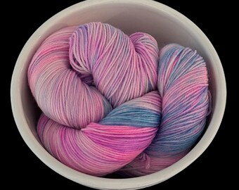 Purple and Blue Variegated Hand Dyed Sock Yarn - One of a Kind