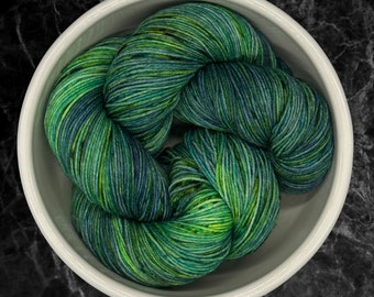 Peacock Variegated Hand Dyed Sock Yarn - One of a Kind