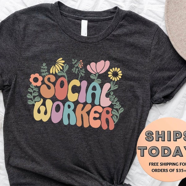 Social Worker T-shirt for Women, Retro Social Worker Shirt, Gift For Social Worker, School Social Worker Shirt for, Social Worker Gift