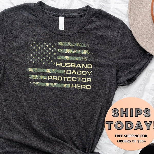 USA Flag Men T Shirt, Army Dad T-Shirt, Proud Army Dad Shirt, Army Family Outfits, Military Shirt, Father's Day Gift, Gift for Husband