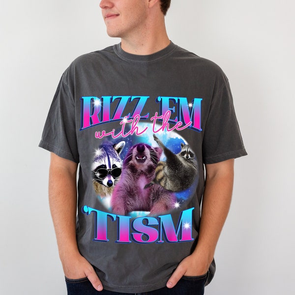 Autism Awareness Shirt, Rizz Em With The Tism T-shirt, Vintage Autism Awareness Shirt, Vintage Rizz Em with the Tism, Bootleg Autism T-shirt
