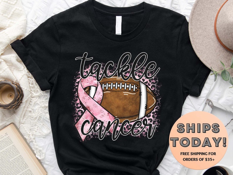 Tackle Breast Cancer Shirt, Breast Cancer Awareness, Breast Cancer T-Shirt, Breast Cancer Shirt, October Shirt, Football Shirt Bild 4