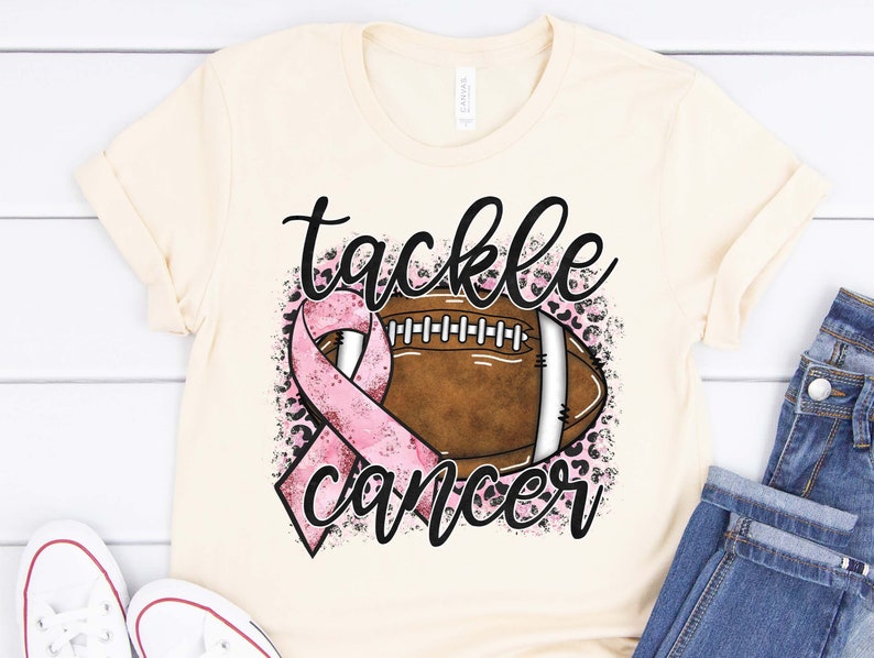 Tackle Breast Cancer Shirt, Breast Cancer Awareness, Breast Cancer T-Shirt, Breast Cancer Shirt, October Shirt, Football Shirt Bild 2