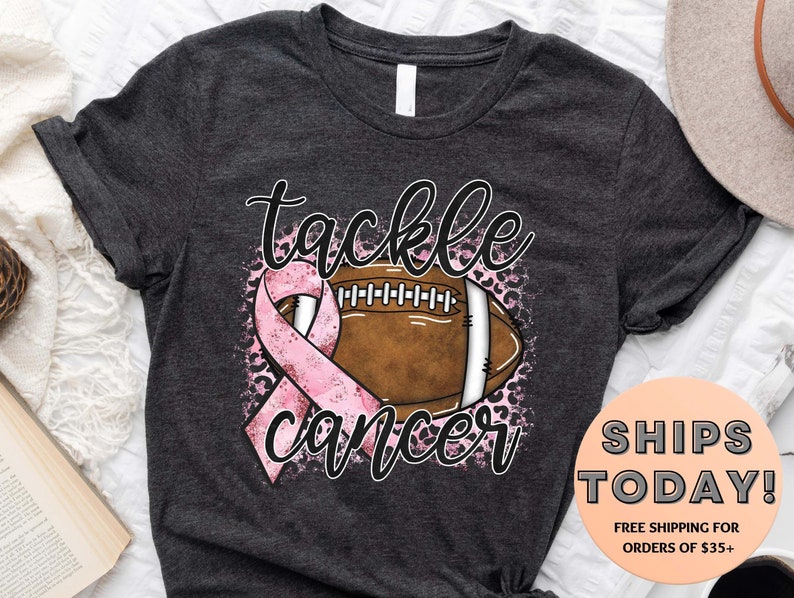 Tackle Breast Cancer Shirt, Breast Cancer Awareness, Breast Cancer T-Shirt, Breast Cancer Shirt, October Shirt, Football Shirt Bild 3