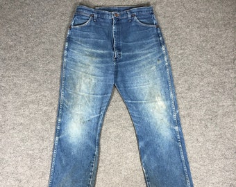 Vintage Wrangler Jeans - 90s Light Wash Denim, Distressed Faded Blue, Classic American Fashion, Unique Gift for Denim Lovers