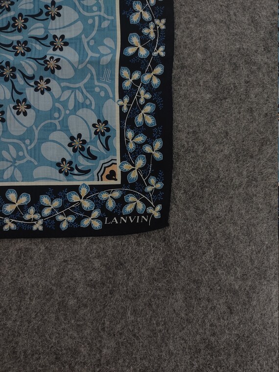 Foulard Lanvin Authentique Gavroche - Soie 100%, Multicolore, Occasion Bon état, Style Art Géométrique