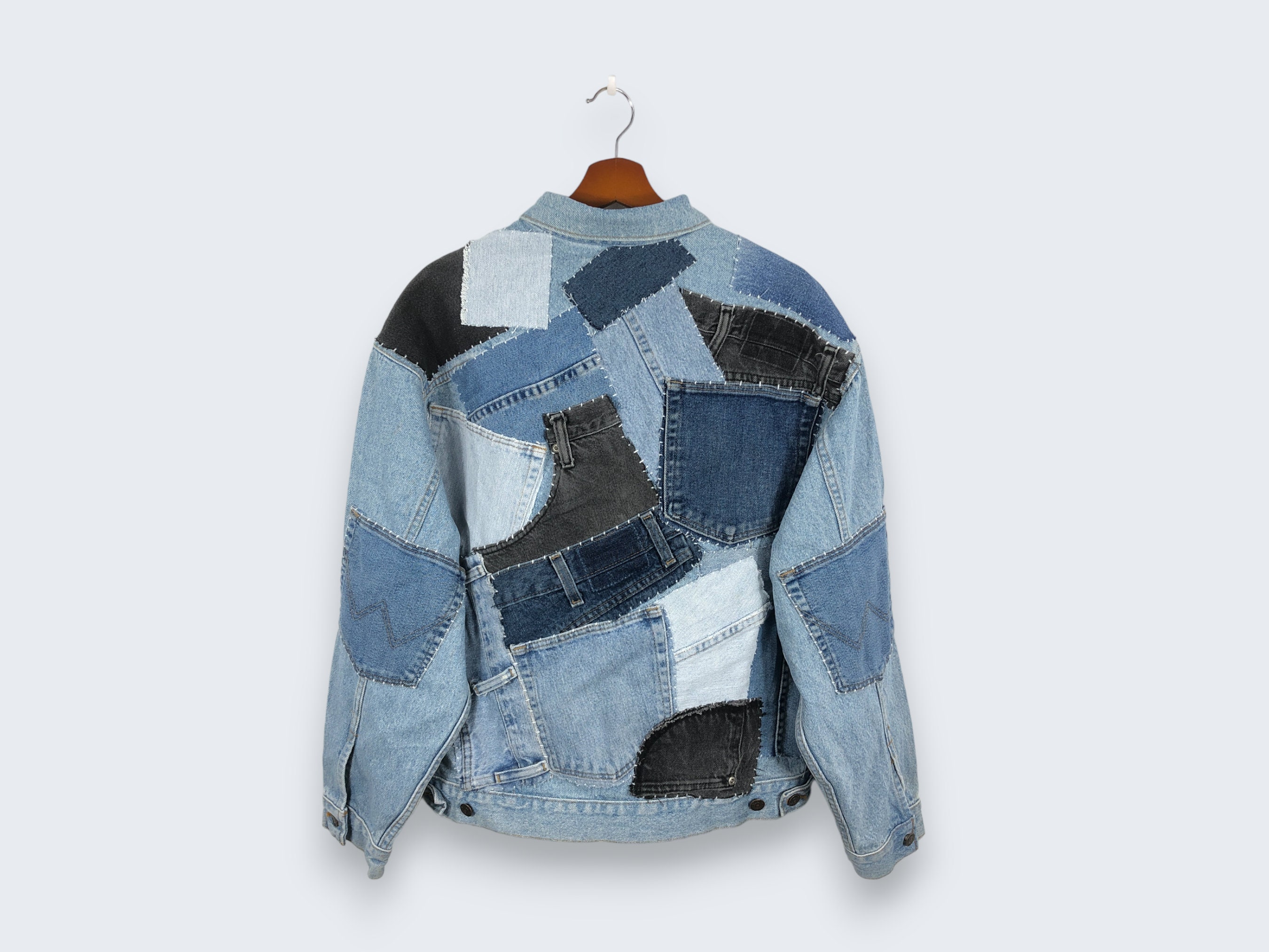 Patchwork Denim Cagoule and Jeans Set