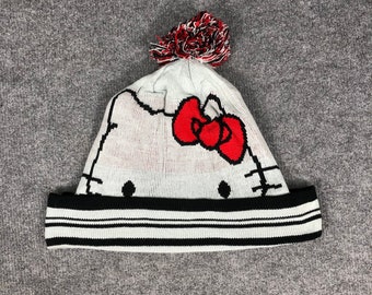 Vintage Hallo Kitty Beanie Hüte Gestrickte Häkelmützen Beanie Stricken Unisex Kein Pompom Hut Männer Frauen Winter Geschenke Mode Warme gemütliche weiche Hut