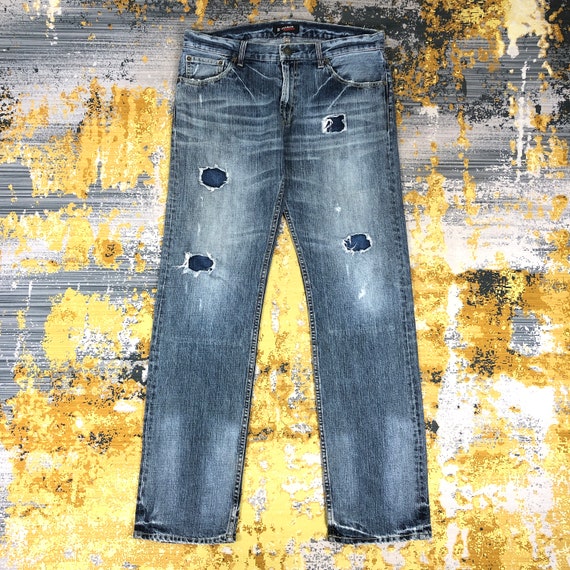 Shinkan Vise dig syre 36 X 33.5 Vintage Sorridere Jeans Distress Faded Medium Wash - Etsy
