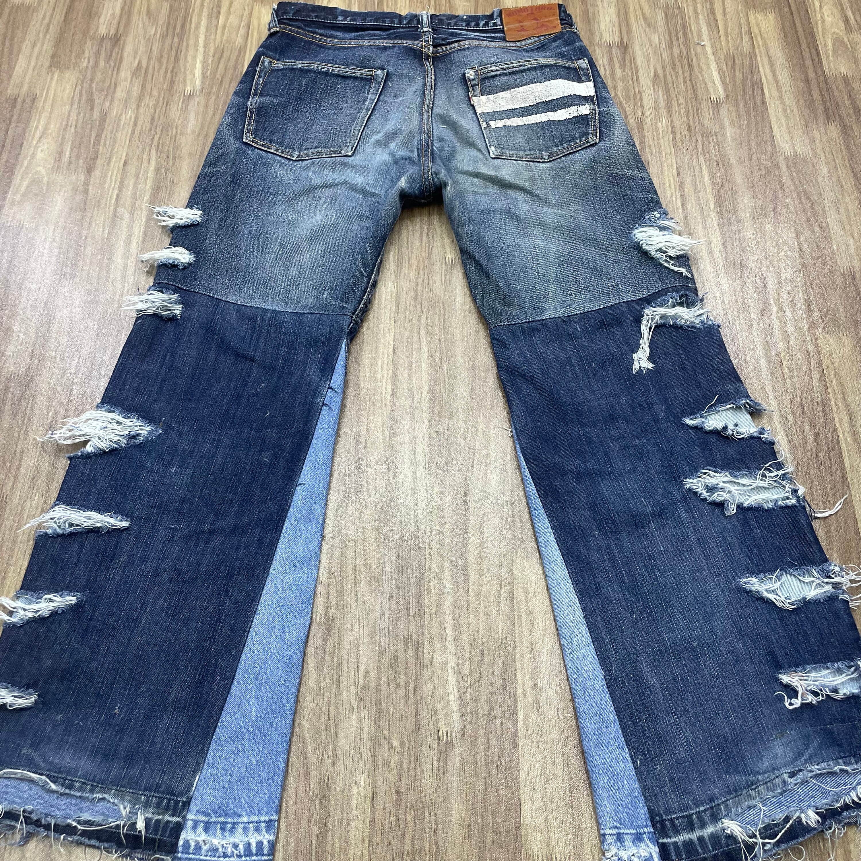 パンツ TAKEANAP 3D printed denim SUPER SKULL DENIM PANT GREY SKULL – trashandvaudeville