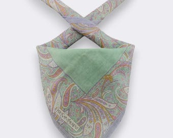Authentic 90s Yves Saint Laurent Floral Handkerchief, Chic Vintage Fashion Accent, Perfect Mother&#39;s Day Gift