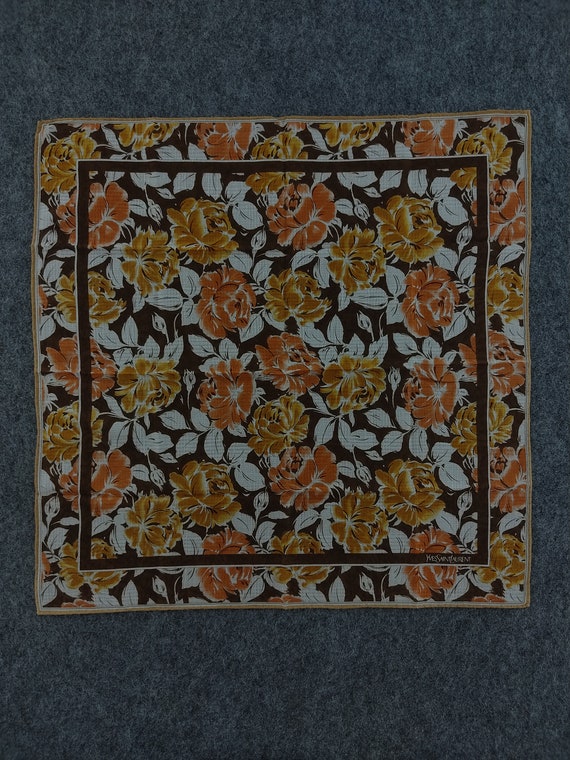 Yves Saint Laurent Floral Handkerchief, Rare 90s … - image 3
