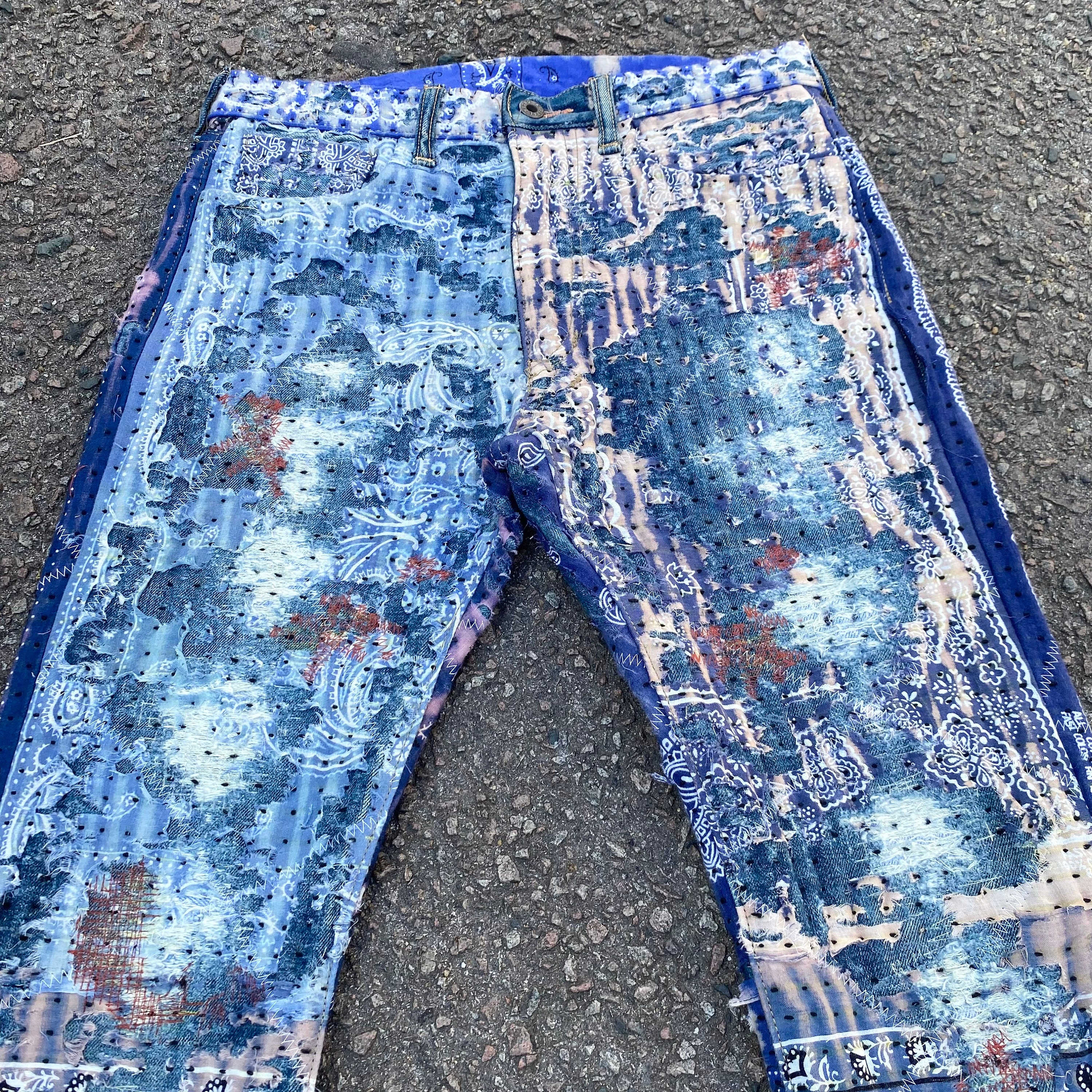 30 X 32 Rare Vintage 90s Kapital Jeans Handcrafted Boro 30 X 32 Rare Vintage 90s Kapital Jeans Handcrafted Boro