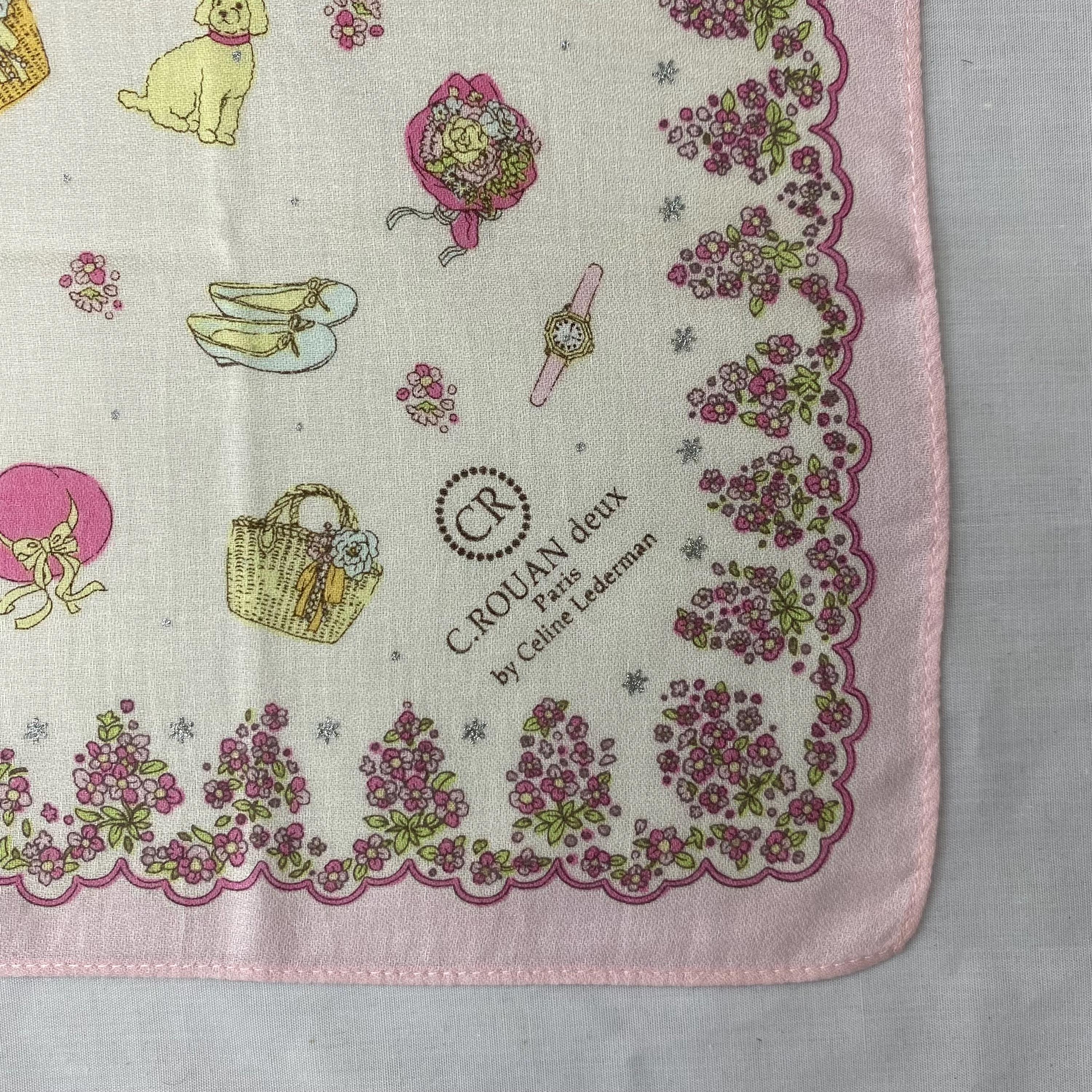 ヴィンテージ セリーヌ ハンカチ：90年代 C.Rouan Deux フローラル