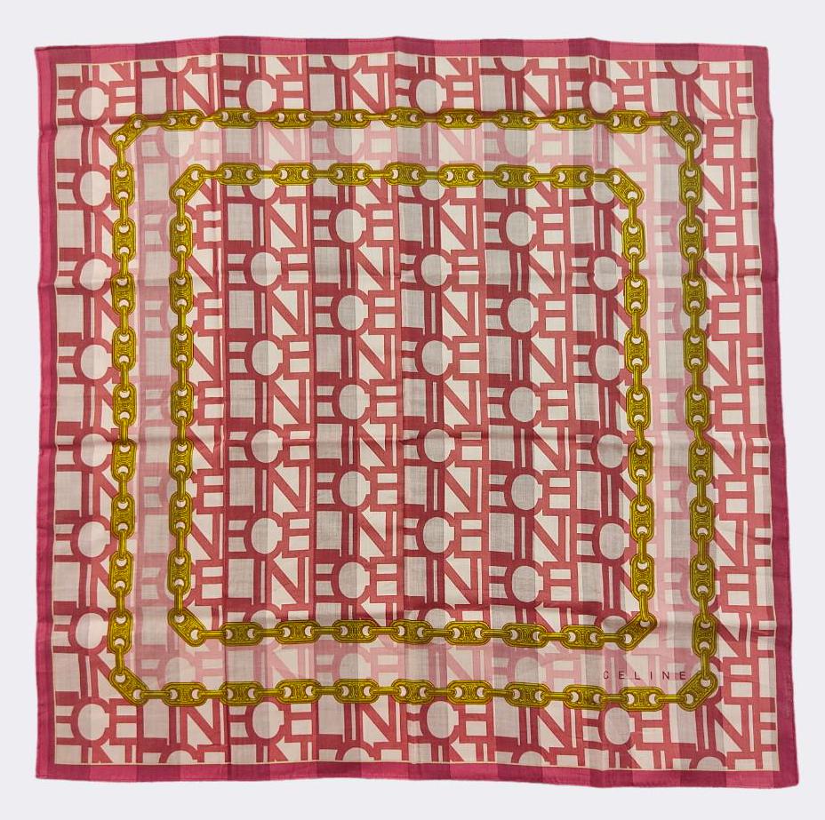 CELINEヴィンテージネックレス✚未使用大判ハンカチ セリーヌ ハンカチ 本物 ヴィンテージ 90年代 デザイナーアクセサリー