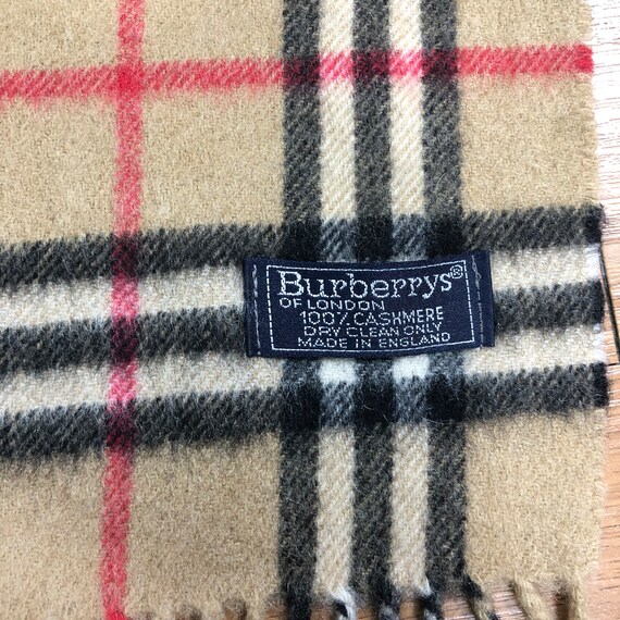 Authentic 90s Vintage Burberry Scarf - Wool Cashm… - image 3